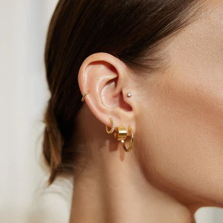 Vogue Maven Gold Flat Huggie Hoop Earrings