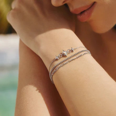 Chill Voyager Silver Linked Star Bracelet