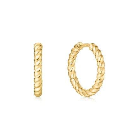 Chill Voyager Gold Texture Huggie Hoop Earrings
