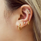 Chill Voyager Gold Texture Huggie Hoop Earrings