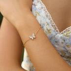 Gold Butterfly Pave Bracelet Gold 