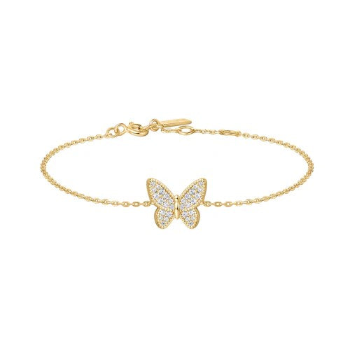Gold Butterfly Pave Bracelet Gold 
