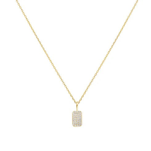 Gold Pave Pendant Nicklace Gold 
