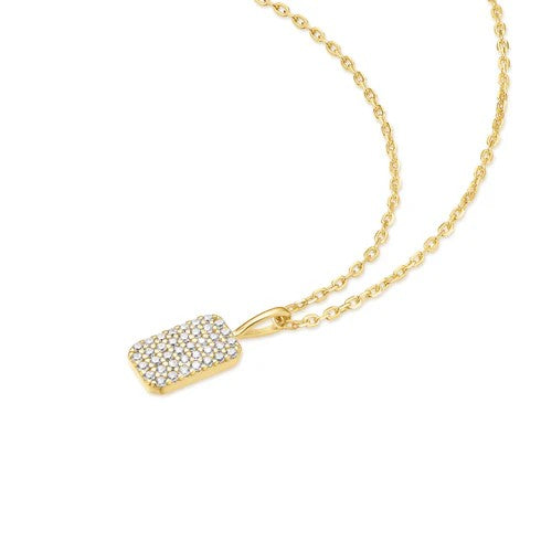 Gold Pave Pendant Nicklace Gold 