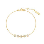 Gold Pave Multi Beaded Chain Bracelet Gold 