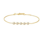 Gold Pave Multi Beaded Chain Bracelet Gold 