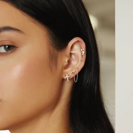 Miss Dainty Gold Star Stud Earrings