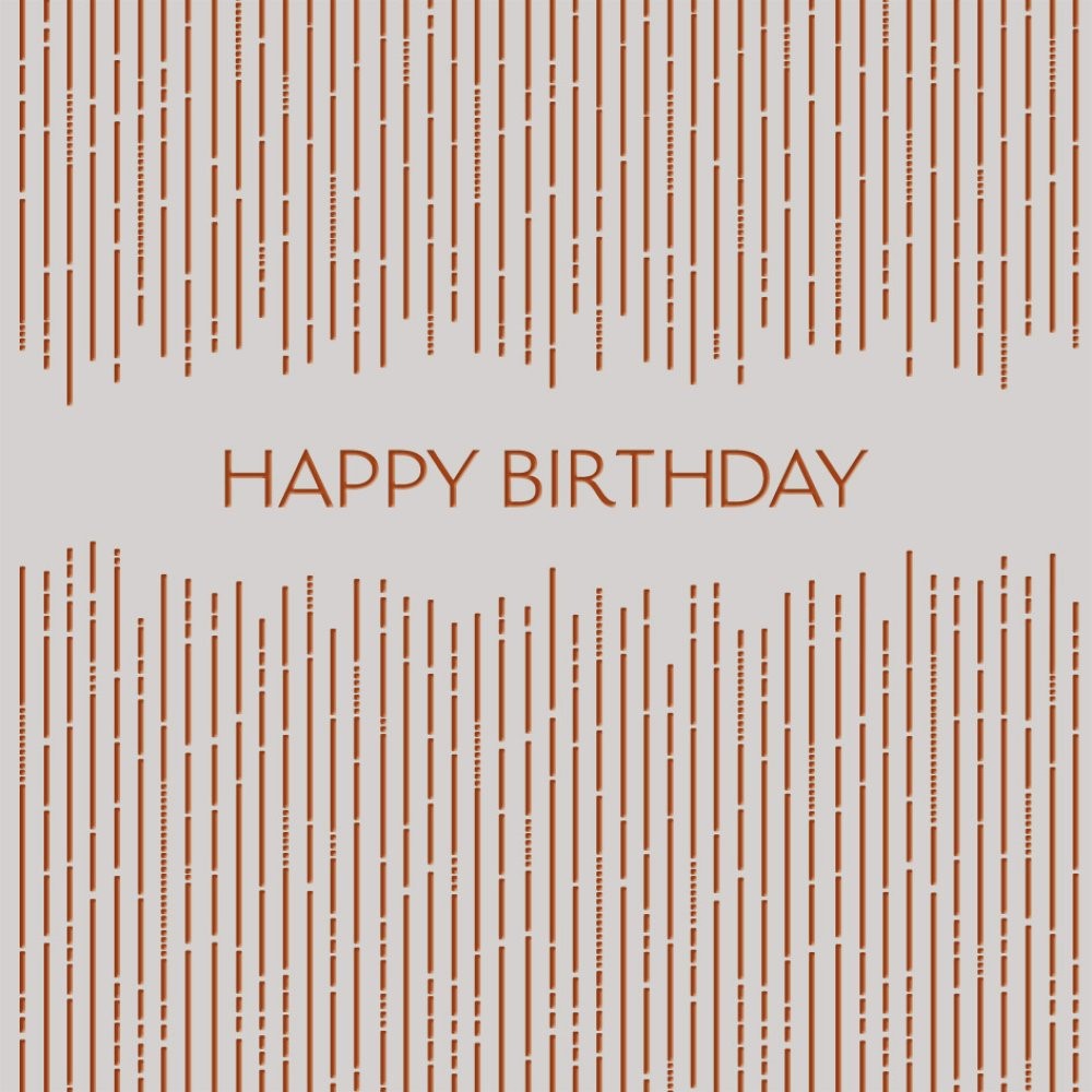 Card - Elite Collection - Happy Birthday Gold Lines