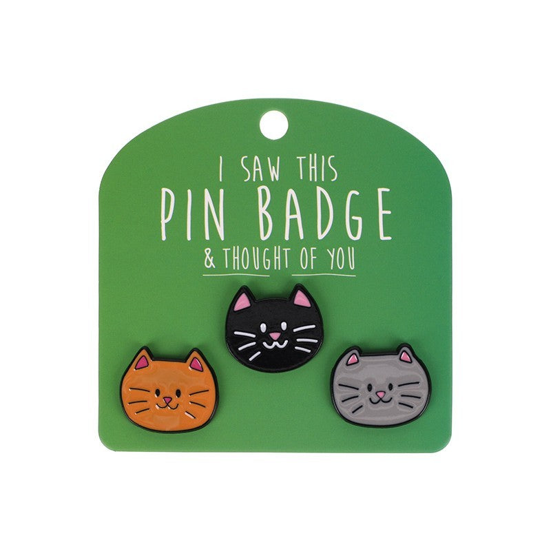 I Saw This Pin Badge [des:cat Faces]