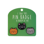 I Saw This Pin Badge [des:cat Faces]