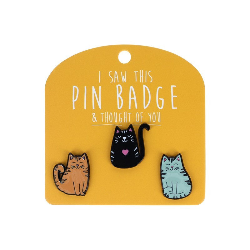 I Saw This Pin Badge [des:sitting Cats]