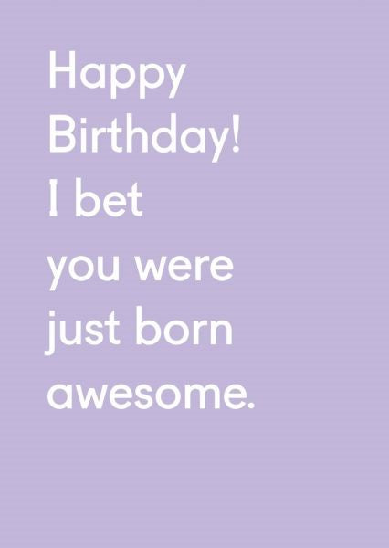 Card - Happy Birthday Born Awesome