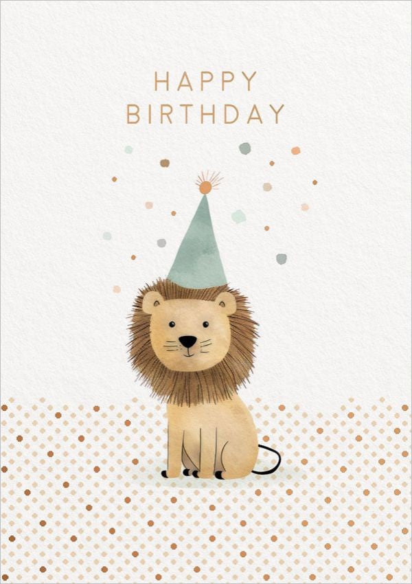 Lion Happy Birthday Card