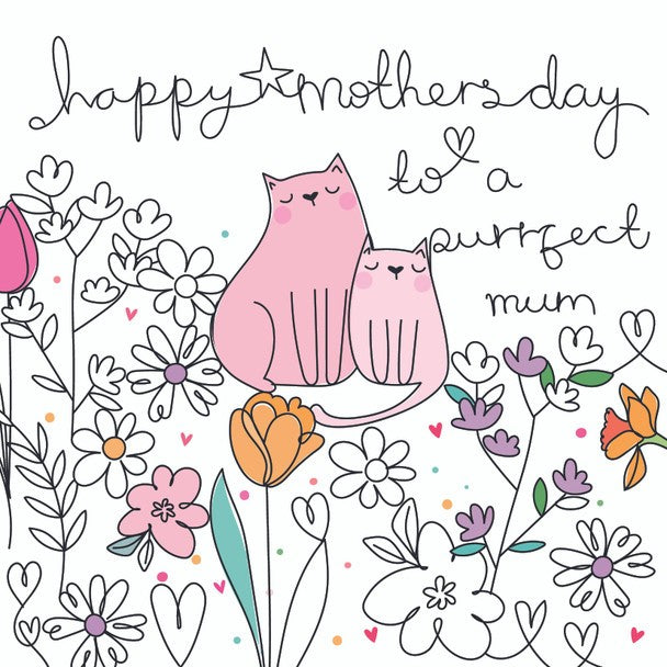 Mothers Day Card - To A Purrfect Mum 