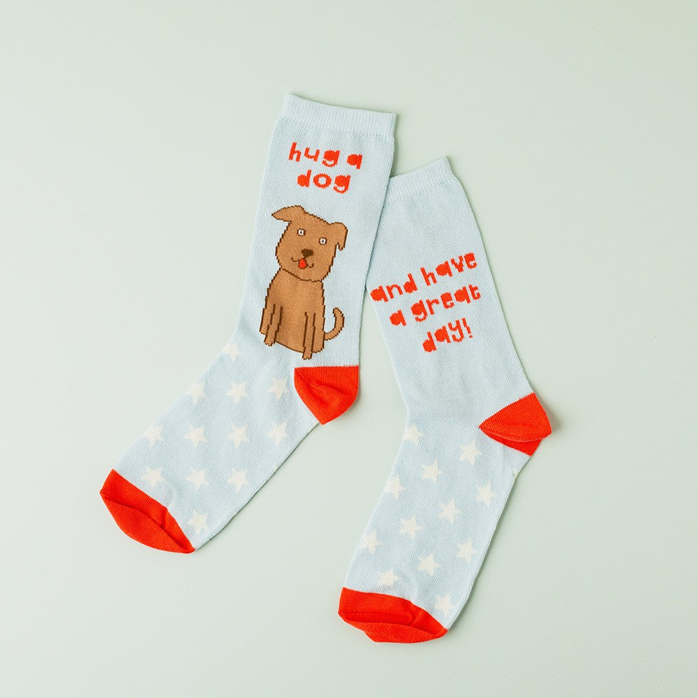 Rosie Made A Thing - Party Feet Socks - Hug A Dog