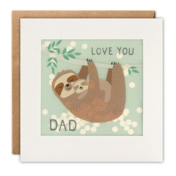Card - Glitter Stars Confetti Fathers Day Sloths