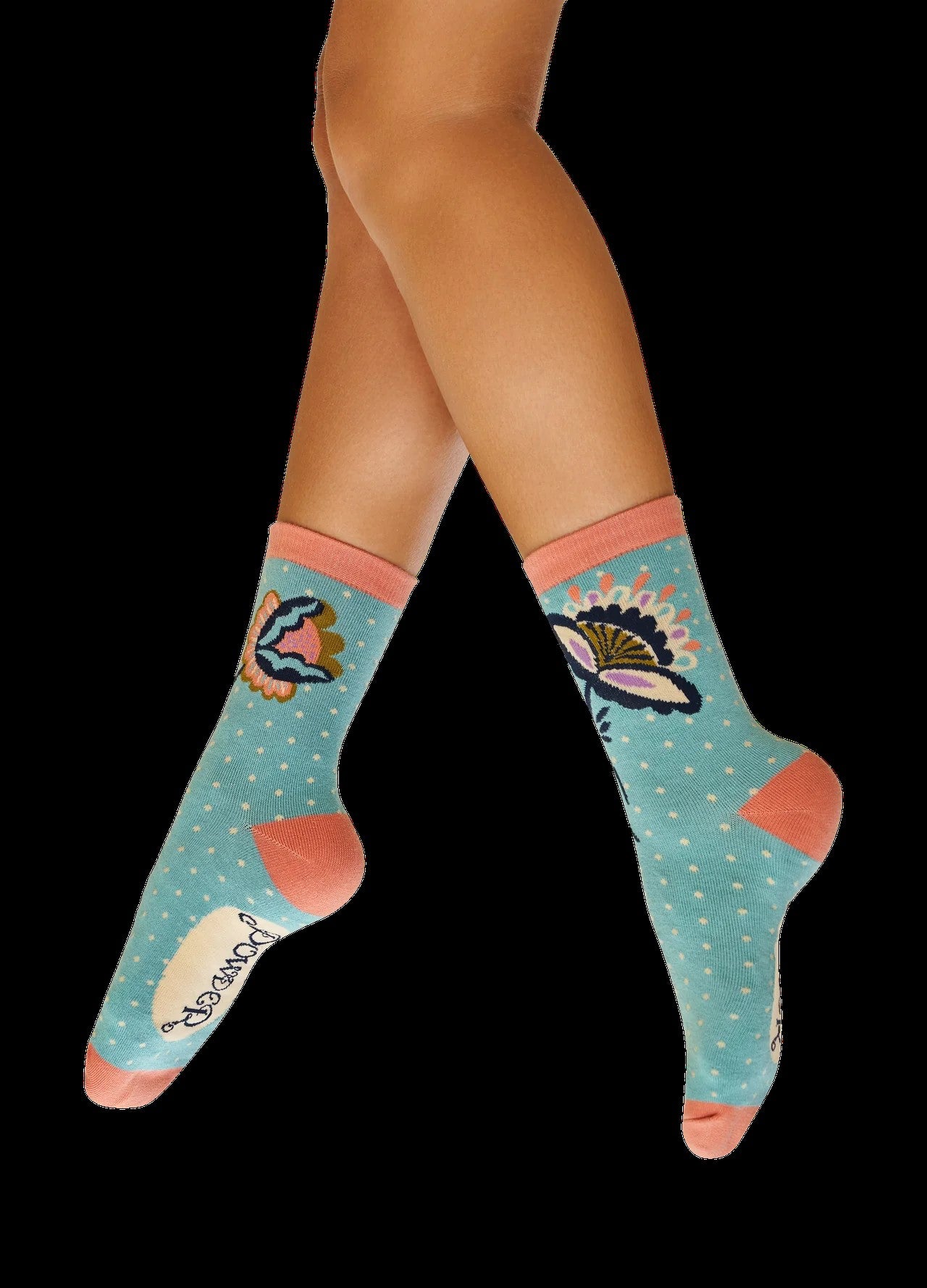 Ladies Knitted Ankle Sock - Ice Scandinavian Stems