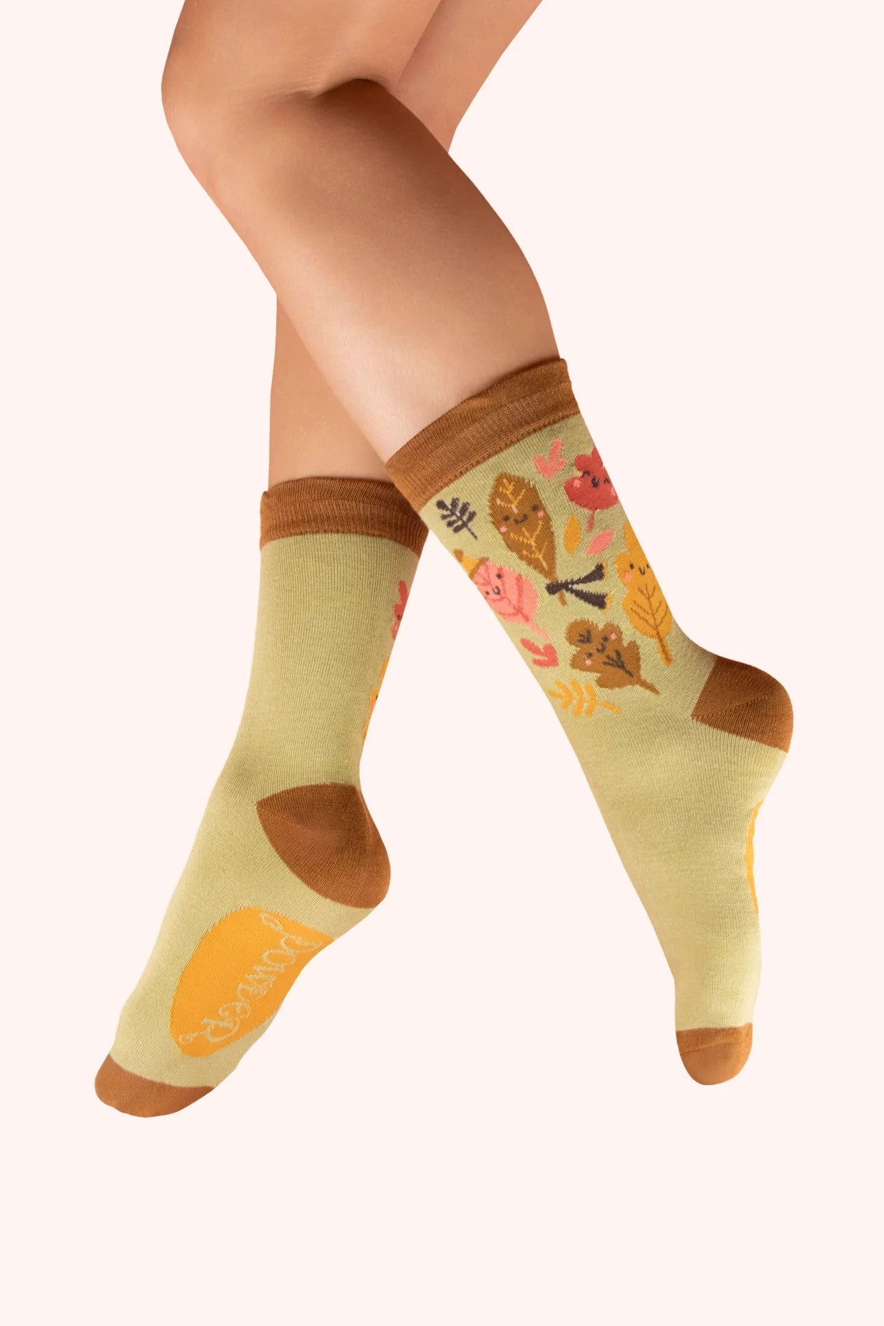 Ladies Ankle Socks - Happy Leaves