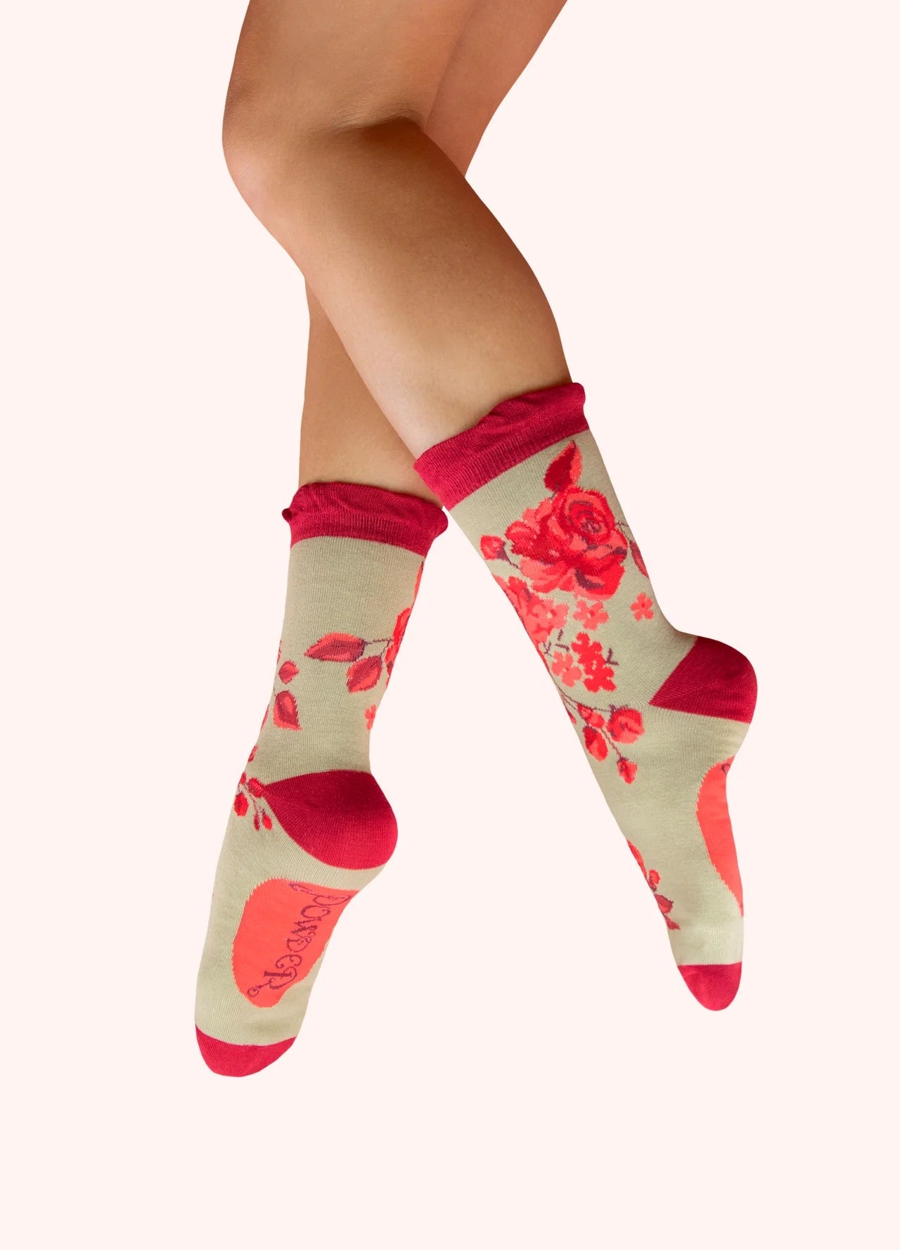 Ladies Ankle Socks - Rouge Blooms