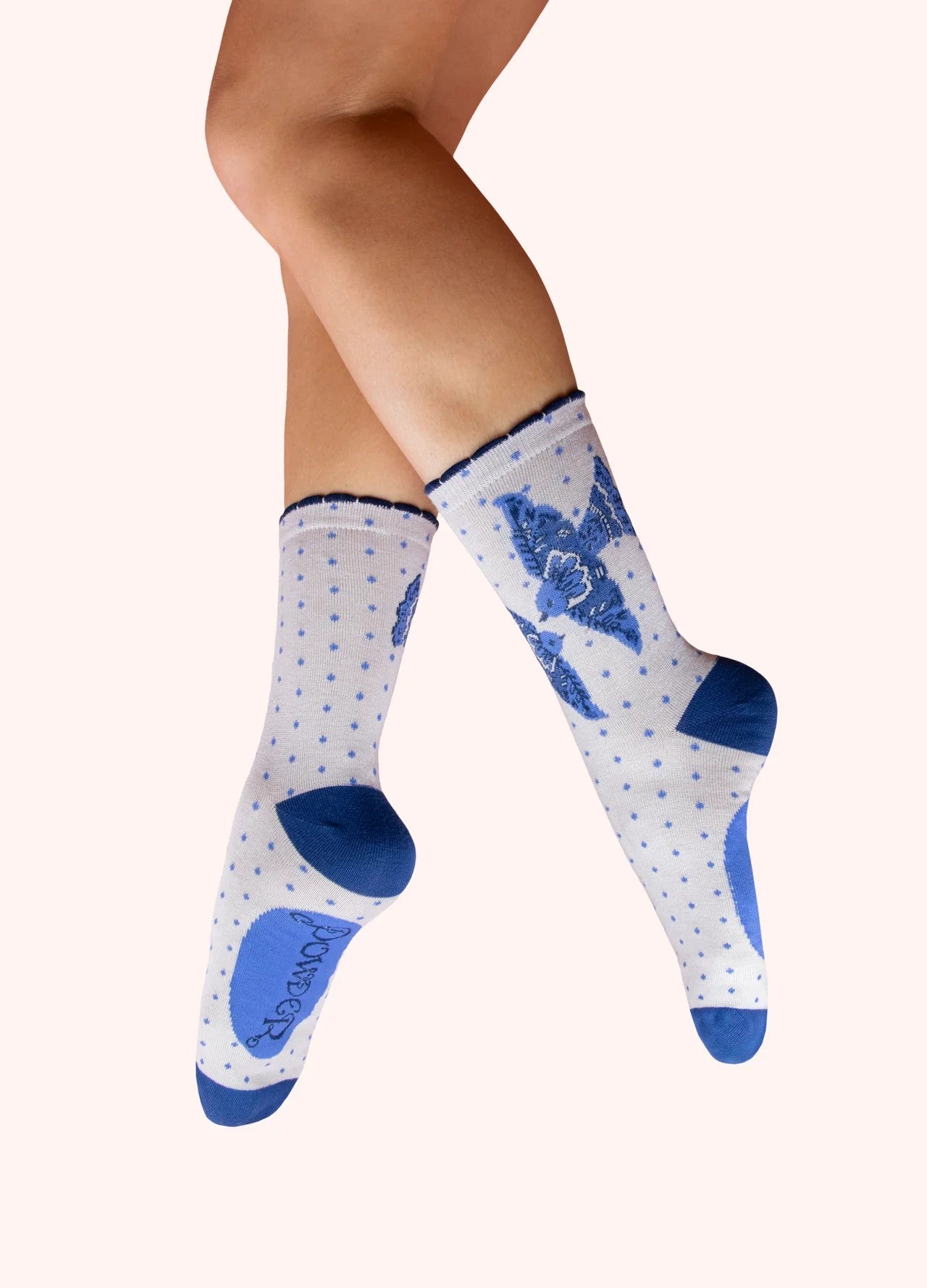 Ladies Andle Socks - Blue Birds