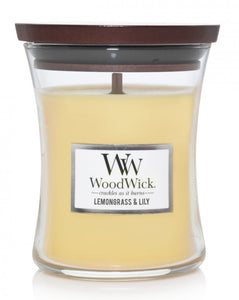 Woodwick Medium Candle - Lemongrass & Lily