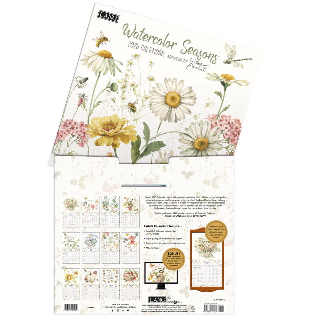 Watercolor Seasons Wall Calendar