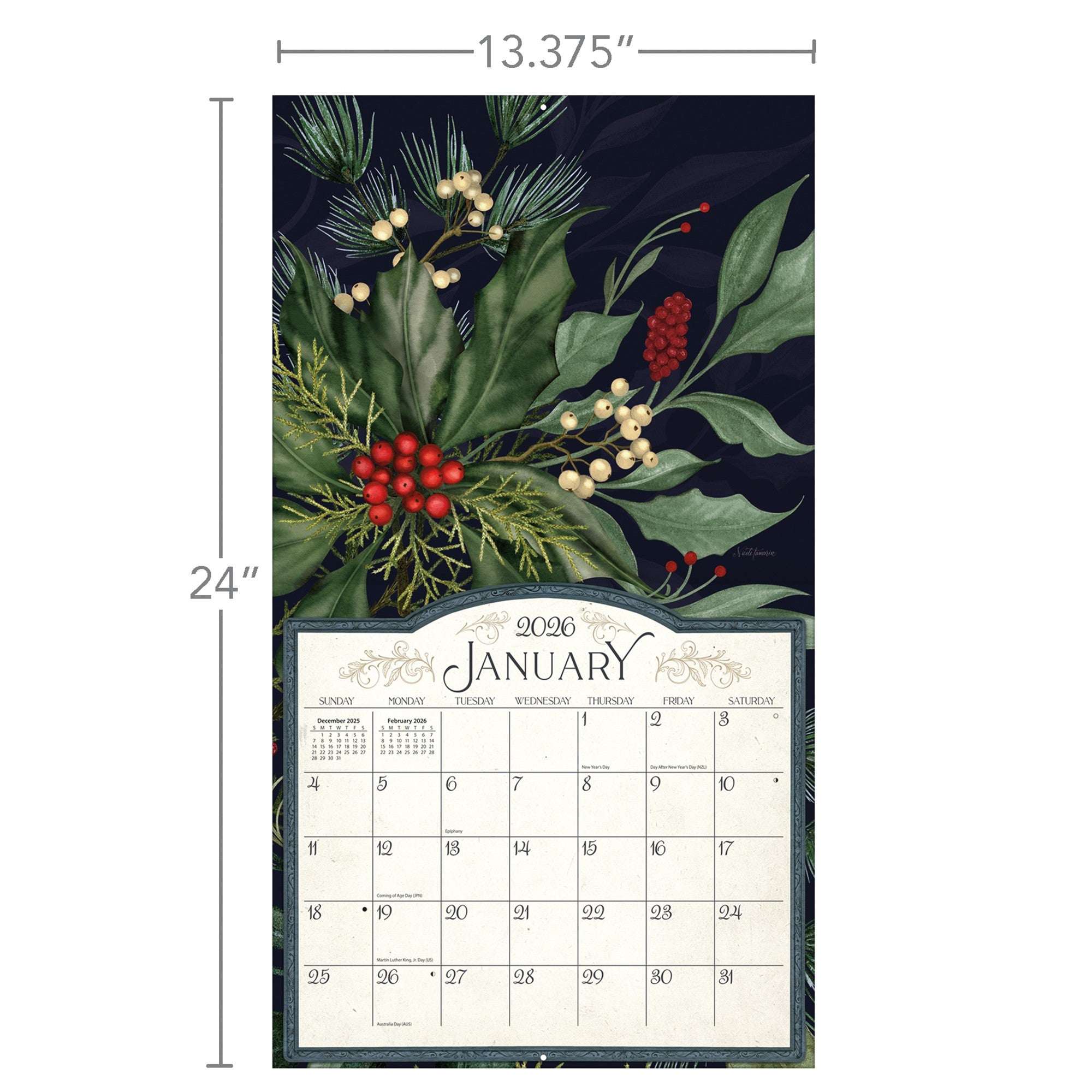 Midnight Garden By Nicole Tamarin 2025 Wall Calendar