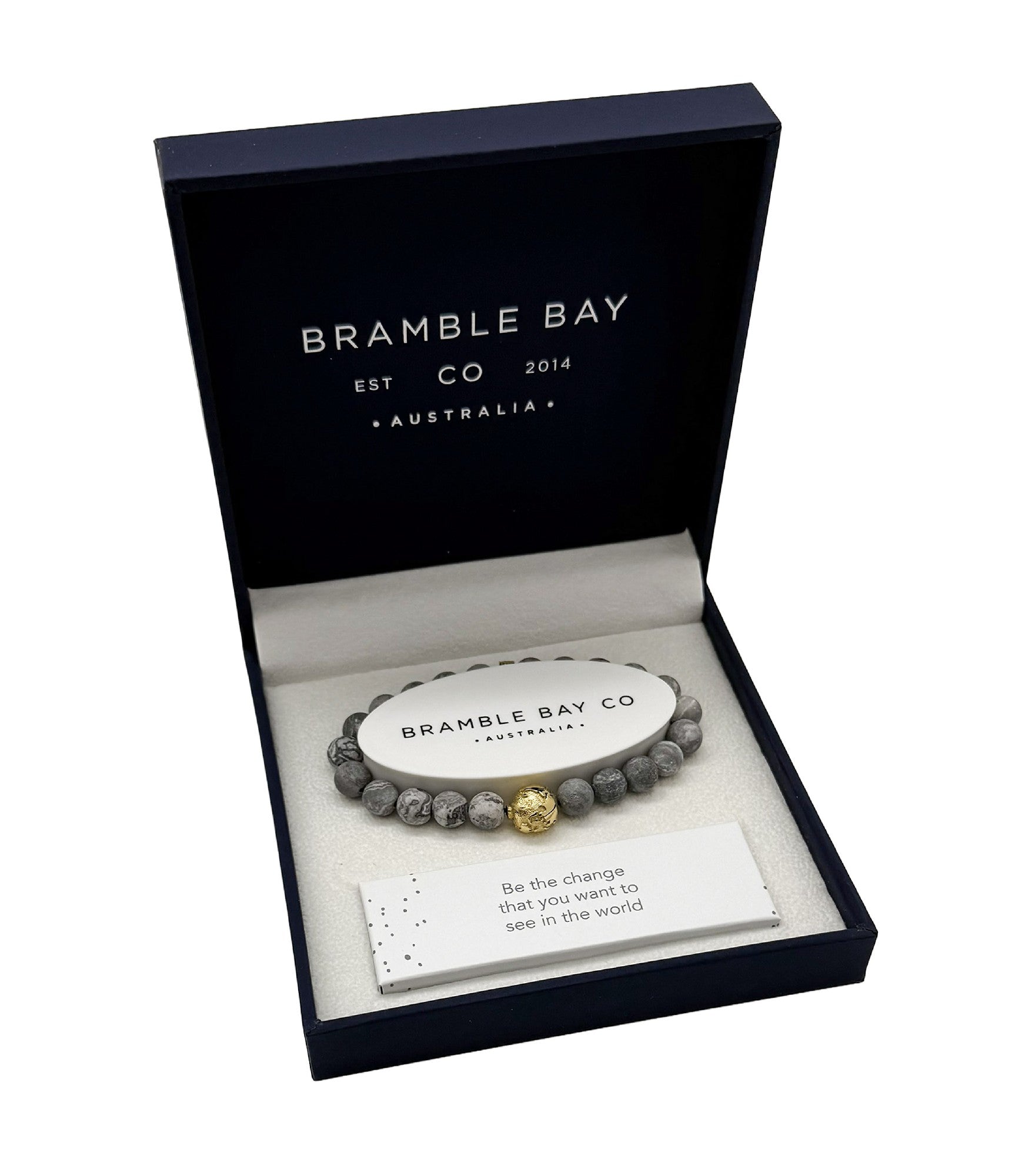 Planet Earth Bracelet - Grey Jasper