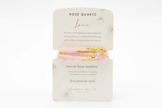 Bracelet - Wrap Rose Quartz Love