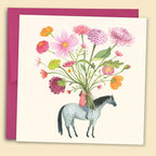 Card - Flowers On Horseback