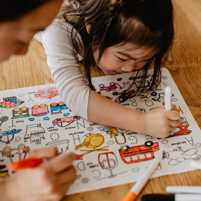 Hey Doodle- Reusable Silcone Placemat Toot Toot Honk 