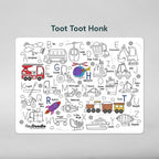 Hey Doodle- Reusable Silcone Placemat Toot Toot Honk 