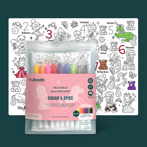 Hey Doodle- Reusable Colouring Silcone Placemat Suger & Spice 
