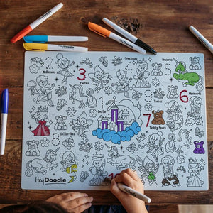 Hey Doodle- Reusable Colouring Silcone Placemat Suger & Spice 