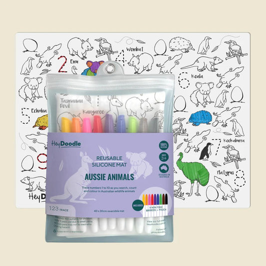 Hey Doodle - Reusable Silicone Mat Aussie Animals