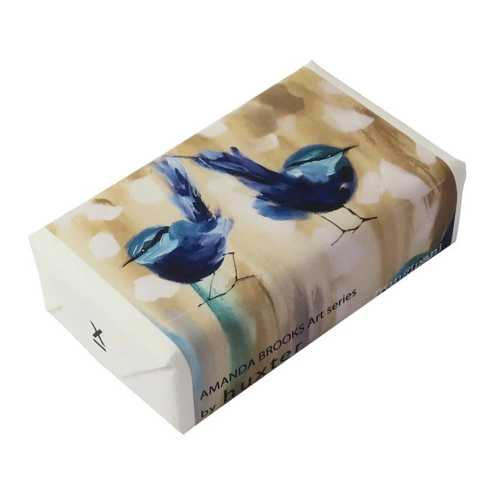 Huxter Wrapped Soap - Petite Blue Wren - Frangipani