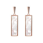 White Mop Bar Earrings