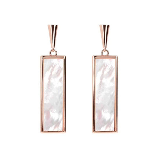 White Mop Bar Earrings