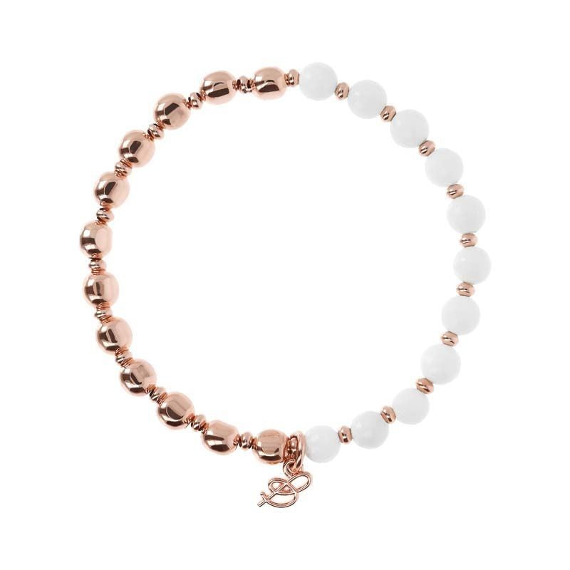Rose & White Agate Bracelet-16.5cm