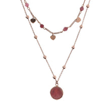 Load image into Gallery viewer, Alba 2 Strand Red Fossil Necklace
