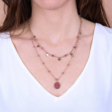 Load image into Gallery viewer, Alba 2 Strand Red Fossil Necklace
