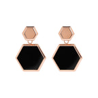 Alba Black Onxy Hexagon Drop Earrings