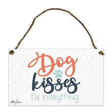 Load image into Gallery viewer, Hanging Tin Sign Dogs Kisses
