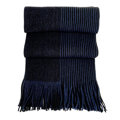 Acrylic Stripe Scarf - Navy 