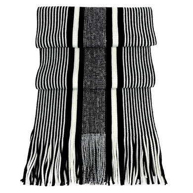 Acrylic Stripe Scarf - Navy Large Stripe 