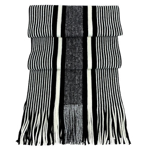 Acrylic Stripe Scarf - Navy Large Stripe 