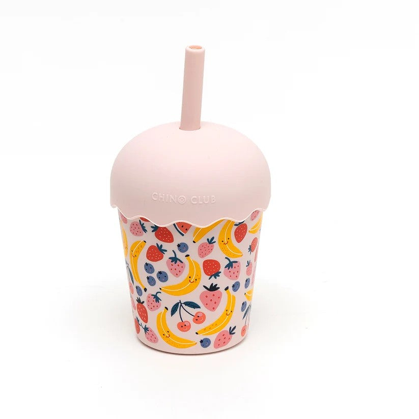 Chino Cup - Fruits Pink Mini Smoothis Cup And Straw