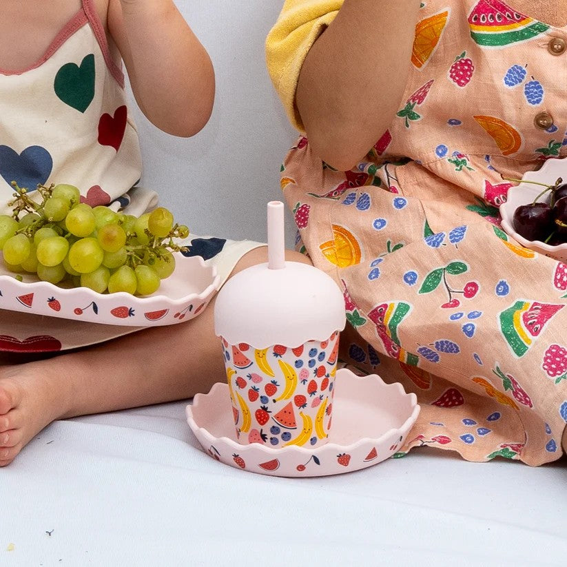 Chino Cup - Fruits Pink Mini Smoothis Cup And Straw