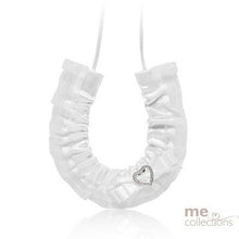 Load image into Gallery viewer, Wedding Charm - Satin Horseshoe With Diamante Heart White
