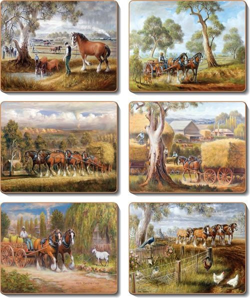 Working Horses S/6 Coasters